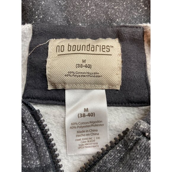 No Boundaries Womens Sweatshirt Medium Gray Striped Full-Zip Hoodie - Picture 3 of 8